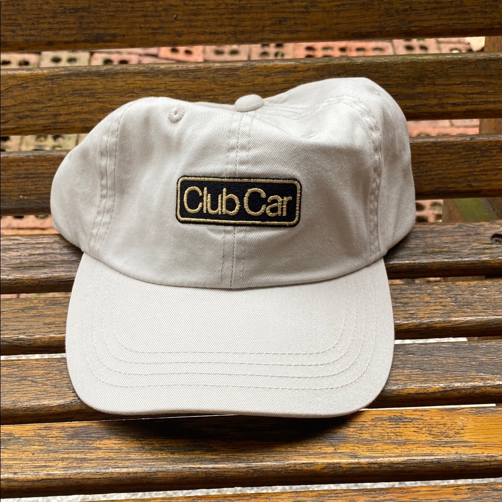 Club Car khaki tan Cap golf cart hat adjustable back buckle strap